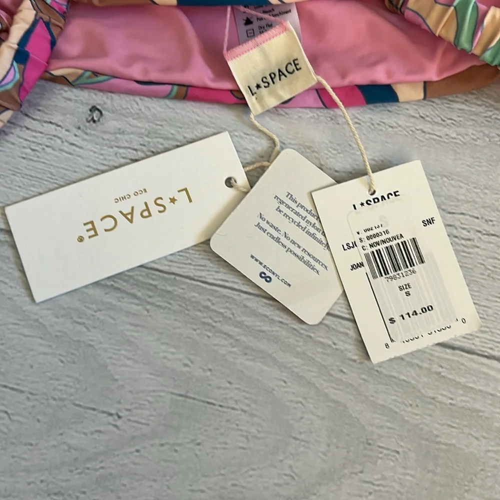 L*Space Bikini Set Joanna Bikini Top Arlo Bottom‎ Size Small Retro Pink Tan